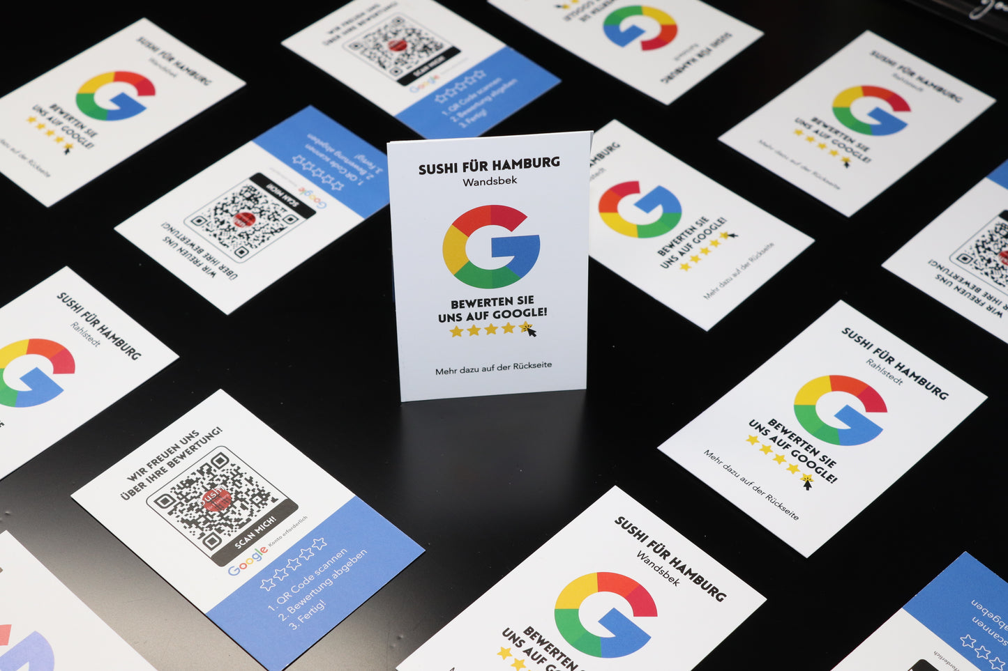 Google Bewertungskarte mit QR-Code