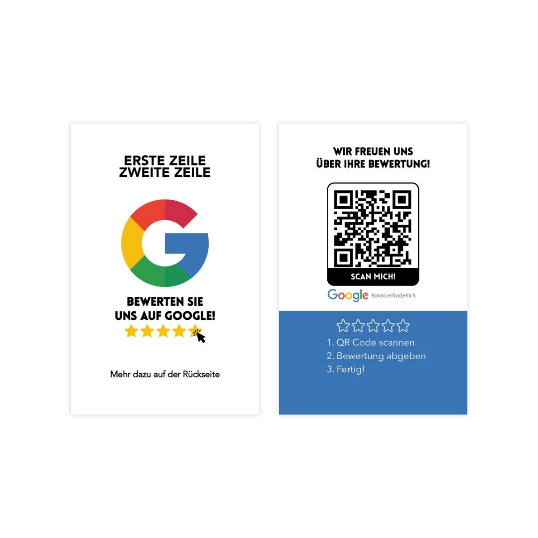 Google Bewertungskarte mit QR-Code